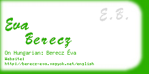 eva berecz business card
